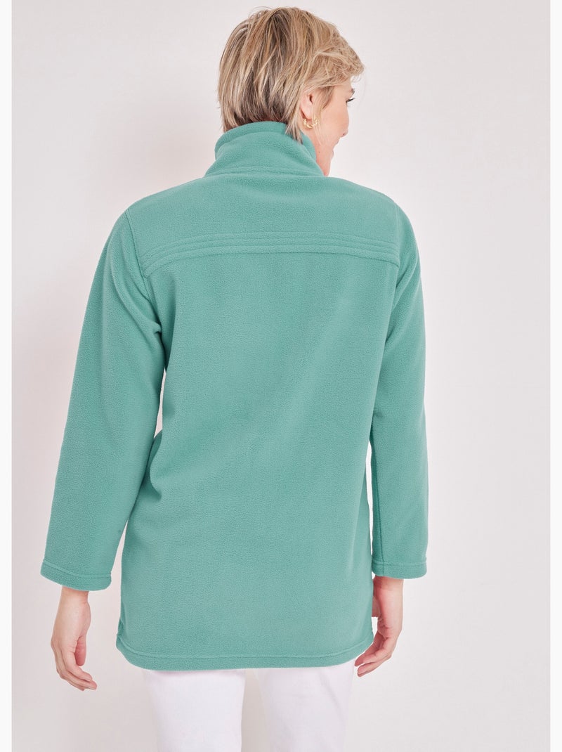 Veste zippée polaire, manches longues - Afibel Vert menthe - Kiabi