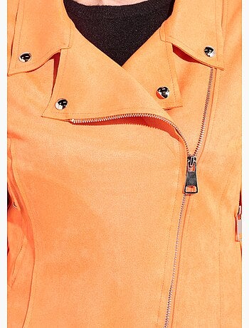 Veste zippée style motard en suédine - AFIBEL