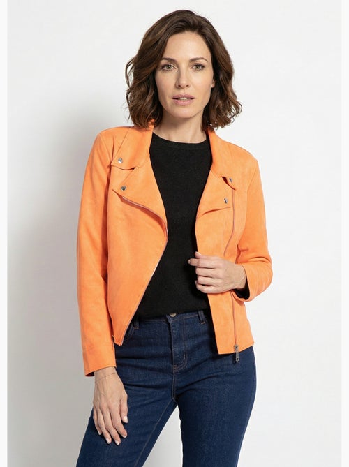 Veste zippée style motard en suédine - AFIBEL - Kiabi Veste zippée style motard en suédine - AFIBEL - Kiabi