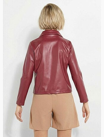 Veste zippée style motard, simili cuir - afibel