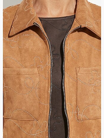 Veste zippée style motard, simili cuir - Afibel
