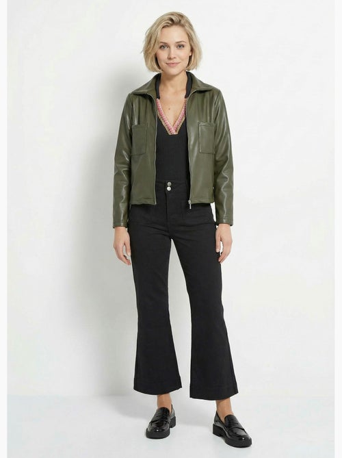 Veste zippée style motard, simili cuir - afibel - Kiabi Veste zippée style motard, simili cuir - afibel - Kiabi