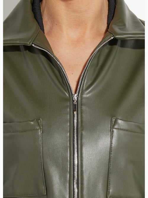Veste zippée style motard, simili cuir - afibel - Kiabi Veste zippée style motard, simili cuir - afibel - Kiabi