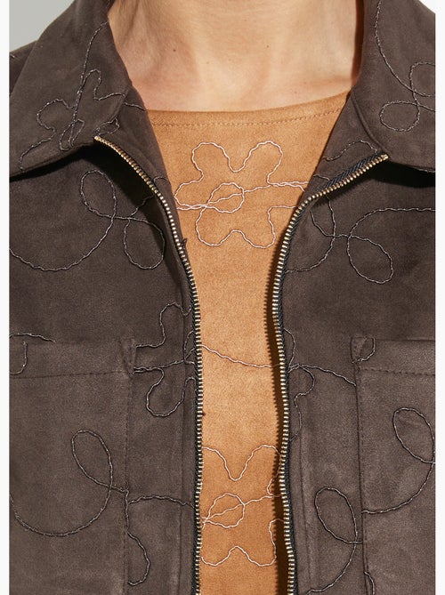 Veste zippée style motard, simili cuir - Afibel - Kiabi