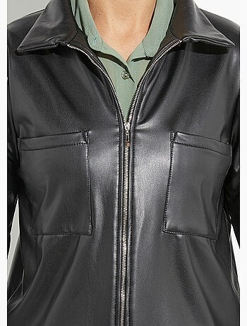 Veste zippée style motard, simili cuir - afibel