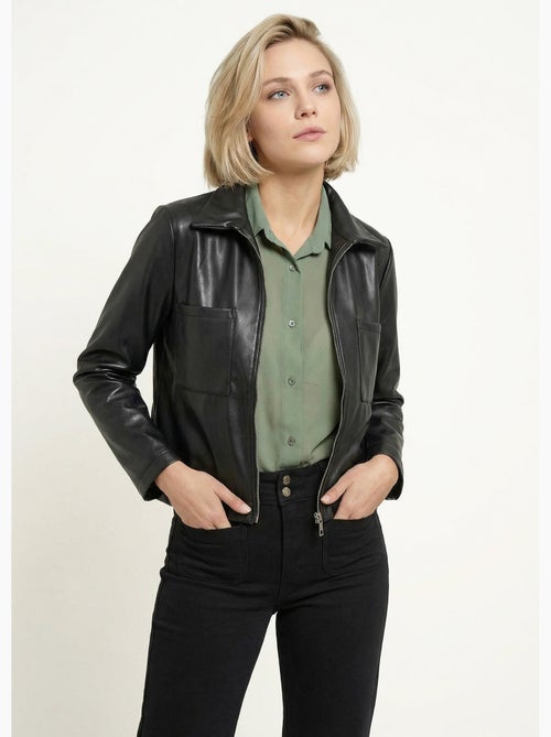 Veste zippée style motard, simili cuir - afibel - Kiabi Veste zippée style motard, simili cuir - afibel - Kiabi