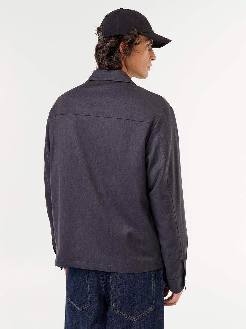 Veste zippée unie Gris - Kiabi
