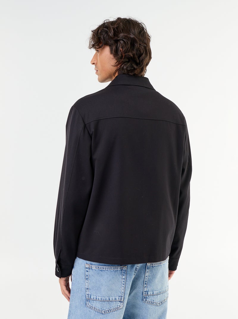 Veste zippée unie Noir - Kiabi