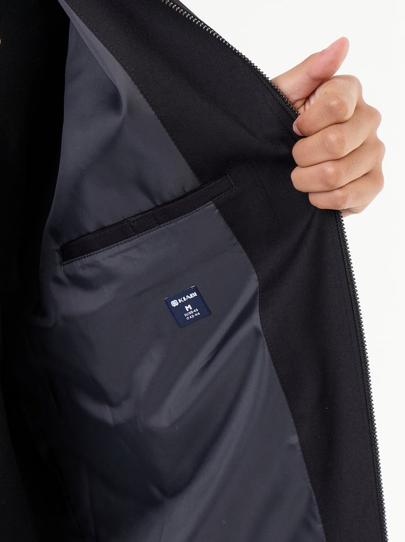 Veste zippée unie Noir - Kiabi