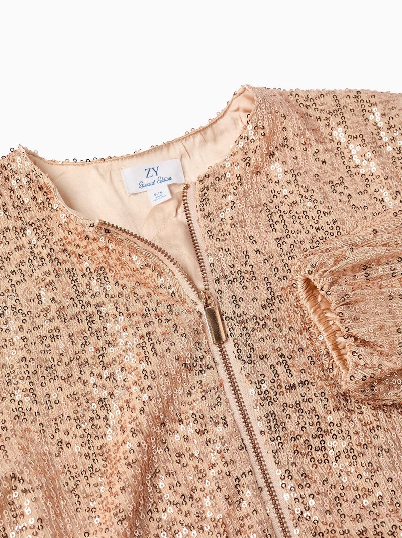 Vestes avec Sequins Beige foncé - Kiabi