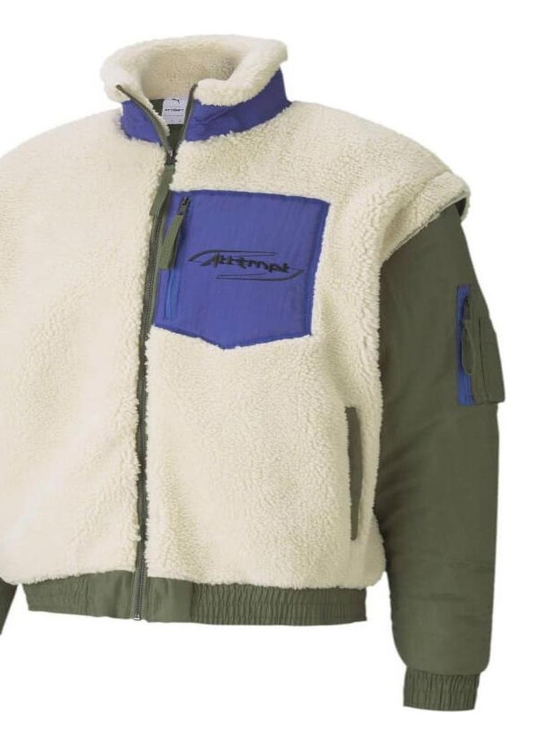 Vestes 'Puma' 'Attempt Effet moutonné Bomber' Vert - Kiabi