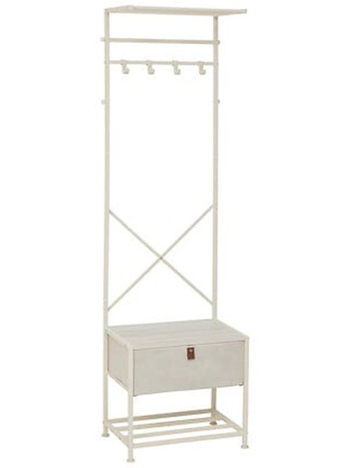 Vestiaire 4 patères avec tiroir TISSA - Beige - Kiabi