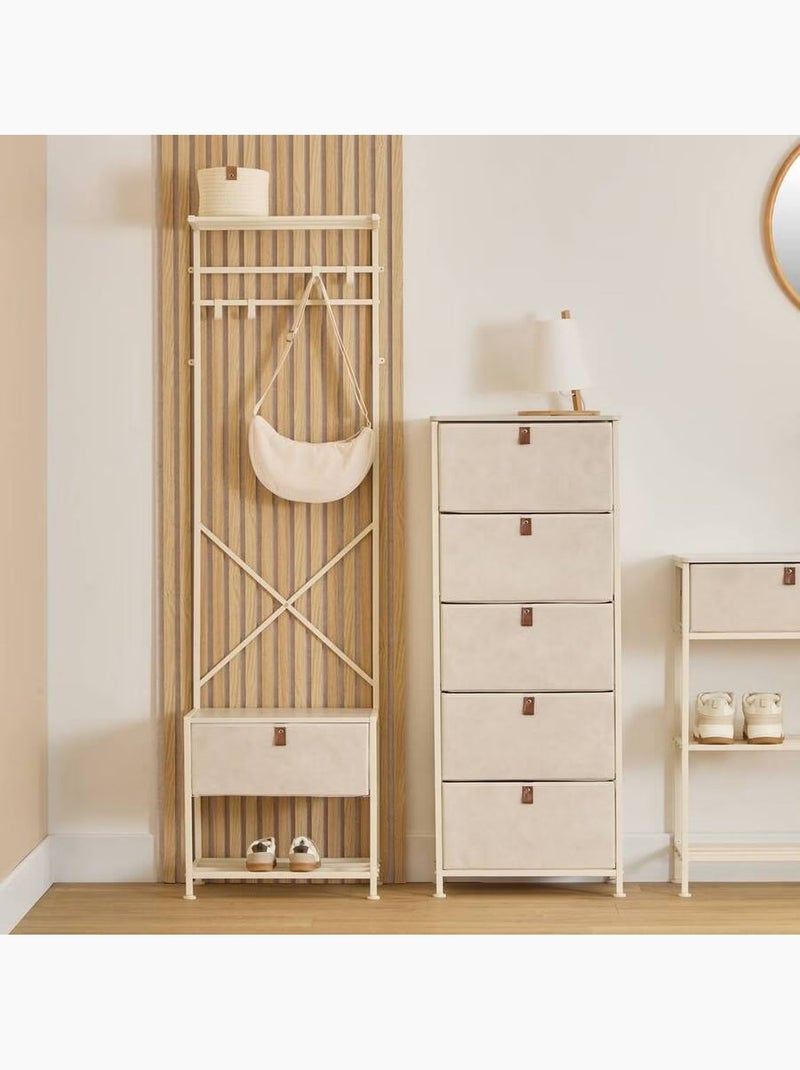 Vestiaire 4 patères avec tiroir TISSA - Beige Beige - Kiabi