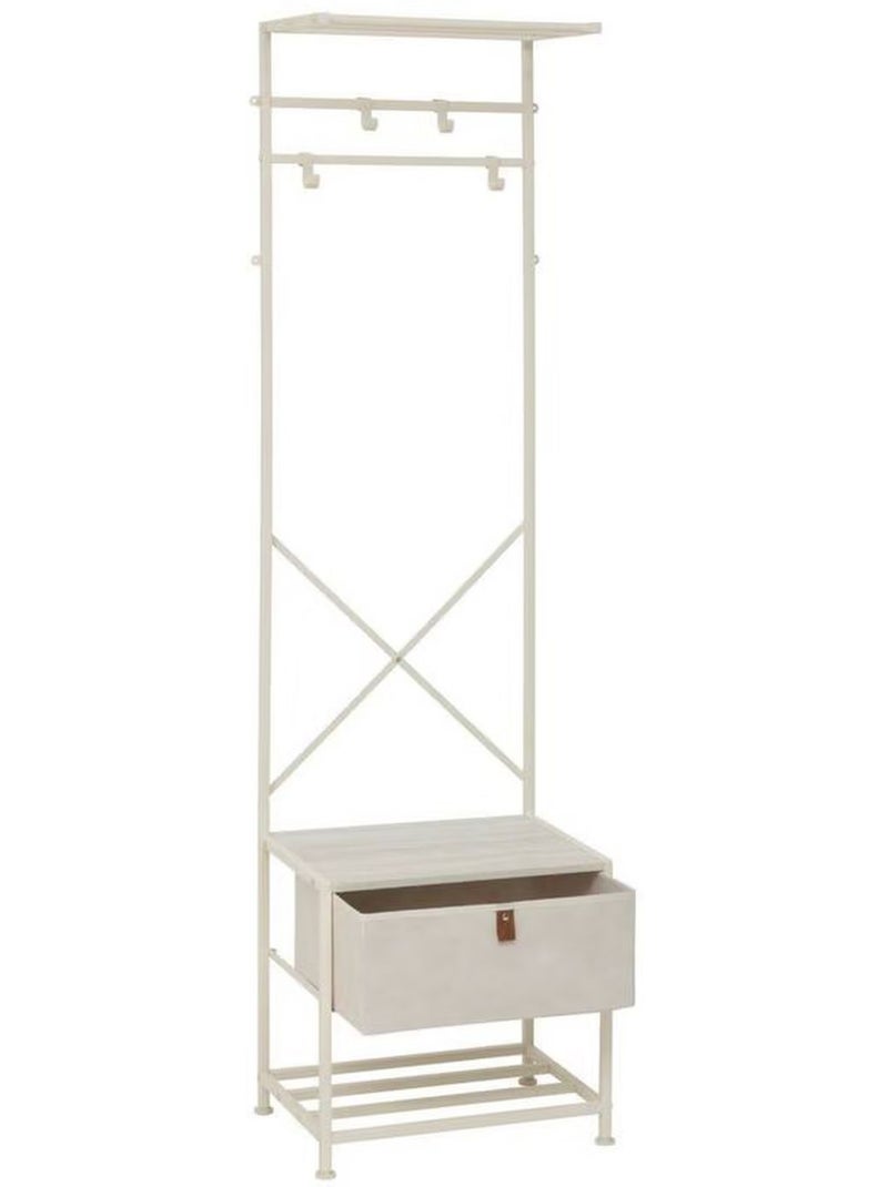 Vestiaire 4 patères avec tiroir TISSA - Beige Beige - Kiabi