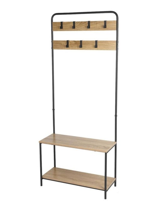 Vestiaire en métal porte-manteaux avec 2 étagères - Kiabi