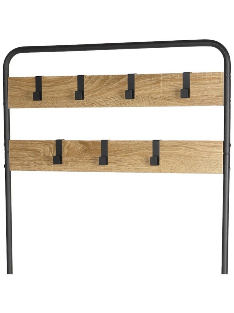 Vestiaire en métal porte-manteaux avec 2 étagères Noir - Kiabi
