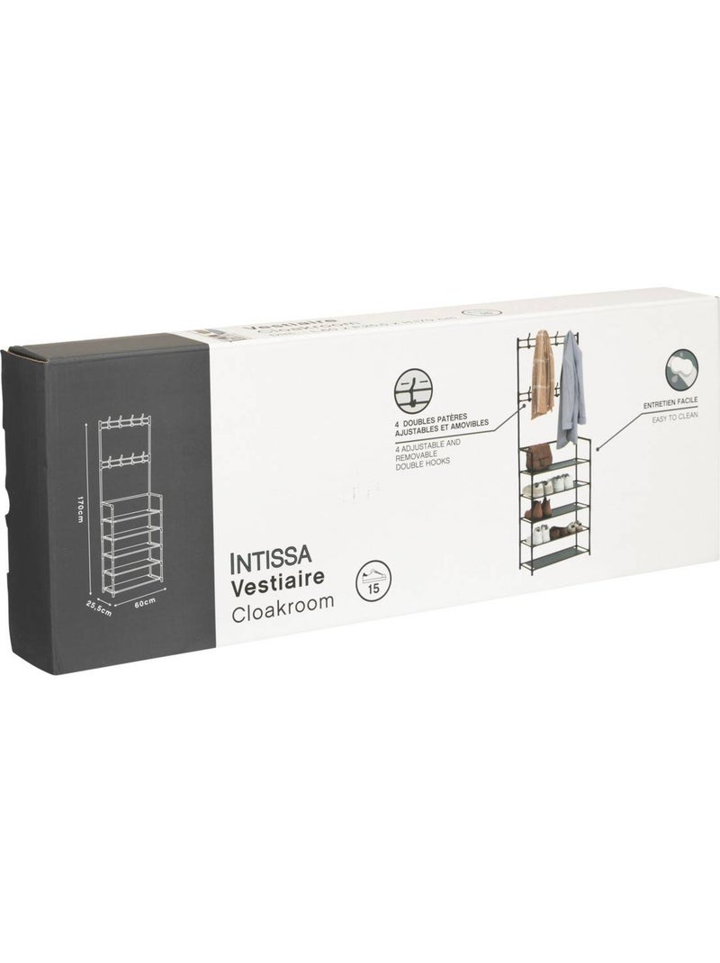 Vestiaire penderie 5 étagères en acier intissa Noir - Kiabi