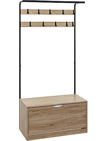 Vestiaire penderie avec range-chaussures en métal jano