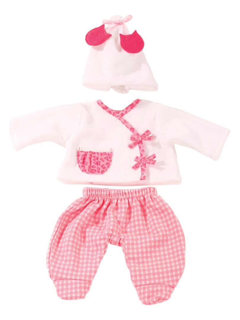 Vêtement pour poupée de 30 à 33 cm : Ensemble de nuit avec bonnet blanc -  N/A - Kiabi - 24.06€