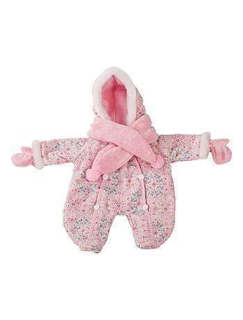 Vêtements pour poupée de 30 à 33 cm : Combinaison rose pour bébé - Kiabi