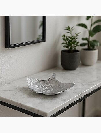 Vide poche en alluminium forme coquillage 18x14cm