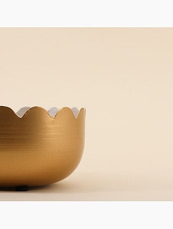 Vide poche en métal doré aspect nacré 14cm