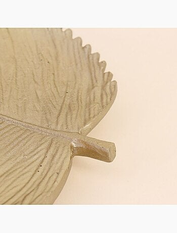 Vide poche feuille en polyrésine doré 20cm