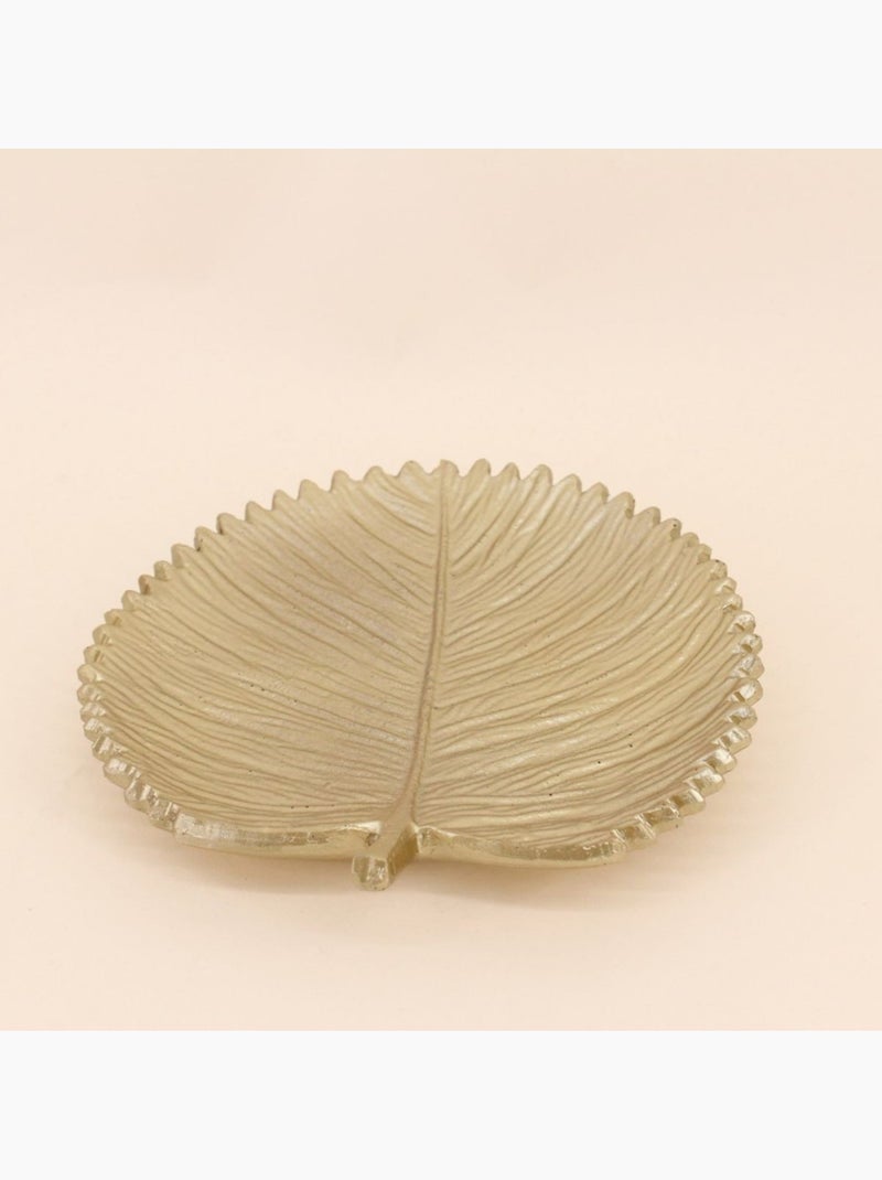 Vide poche feuille en polyrésine doré 20cm Doré - Kiabi