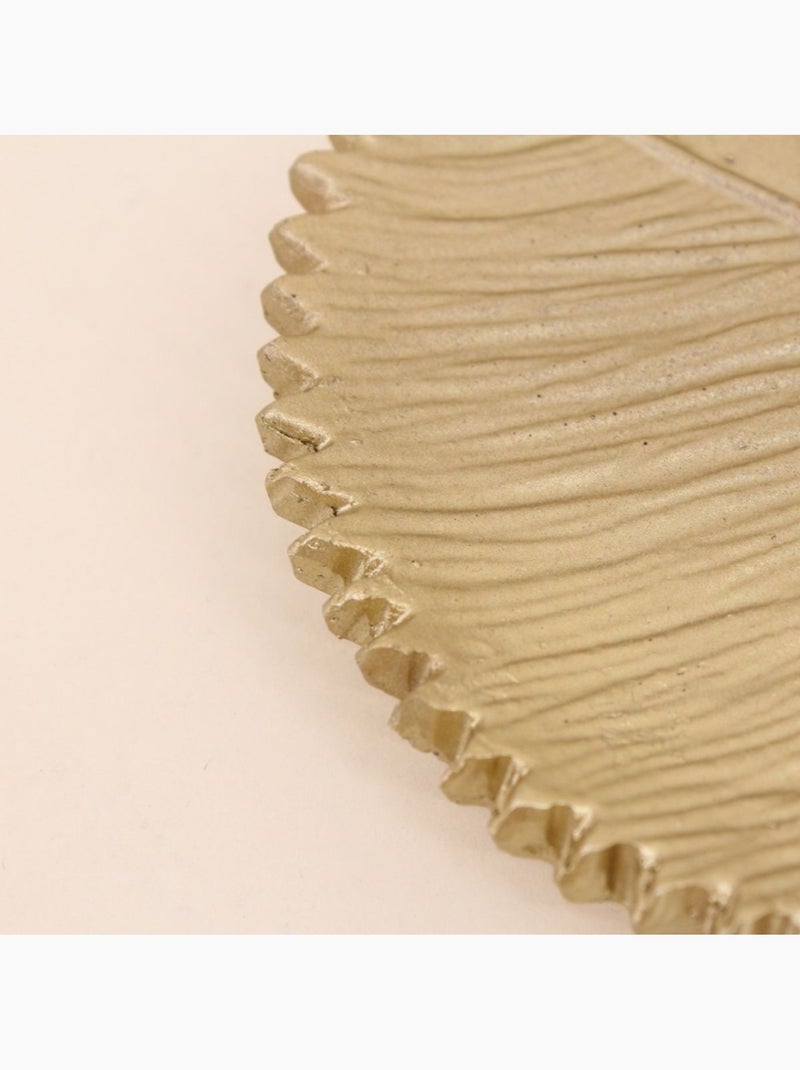 Vide poche feuille en polyrésine doré 20cm Doré - Kiabi