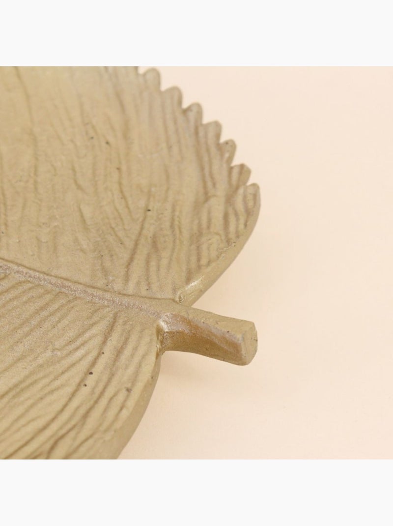 Vide poche feuille en polyrésine doré 20cm Doré - Kiabi