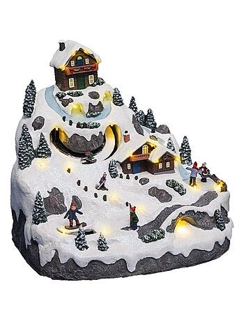 Village de Noël animé lumineux et musical