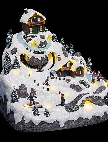 Village de Noël animé lumineux et musical