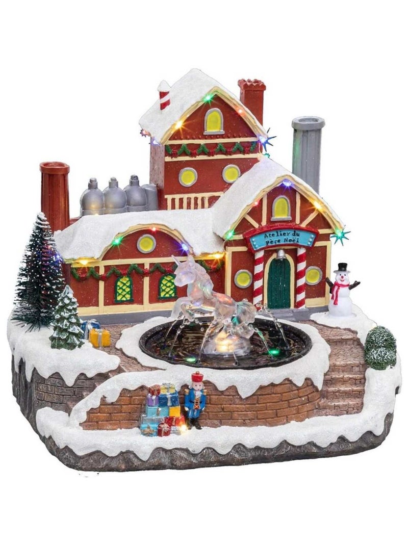 Village de Noël la fontaine du Père Noël Rouge - Kiabi