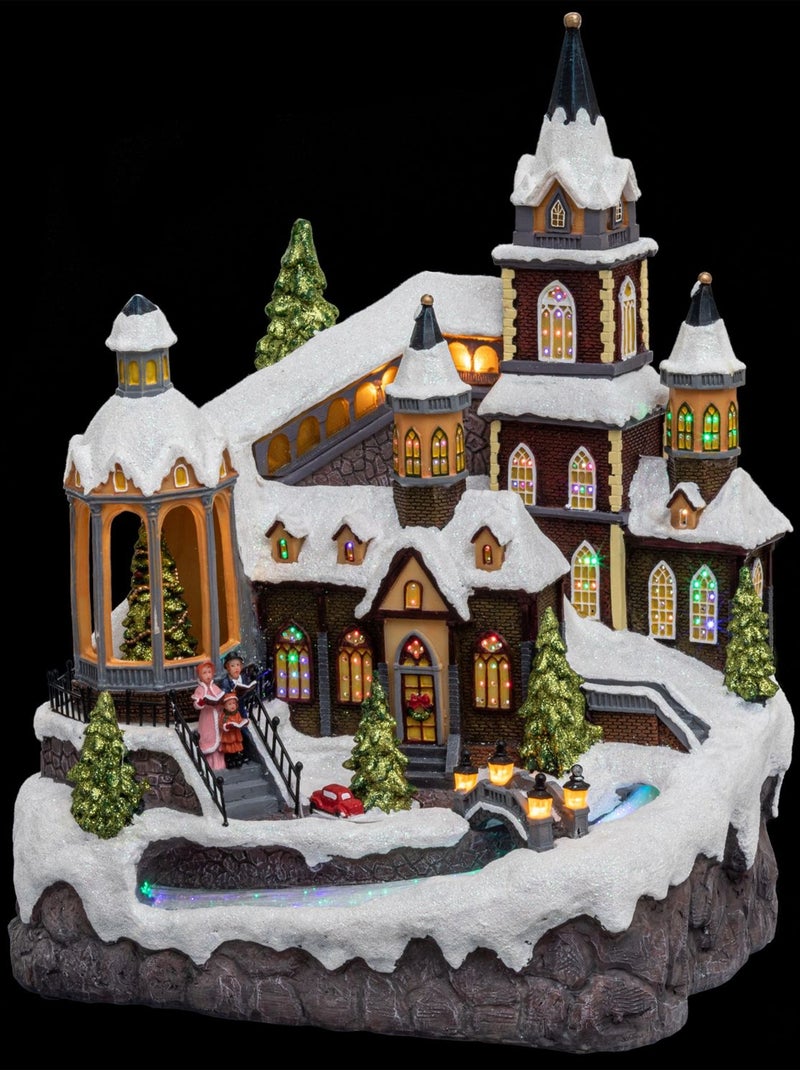 Village de Noël lumineux avec rivière Blanc - Kiabi