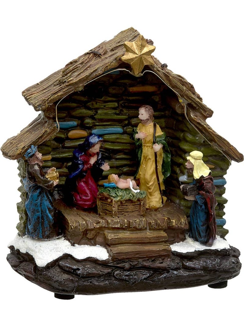 Village de noël lumineux crèche 5 led à piles Multicolore - Kiabi