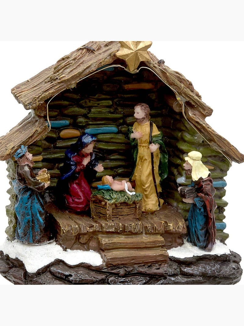 Village de noël lumineux crèche 5 led à piles Multicolore - Kiabi