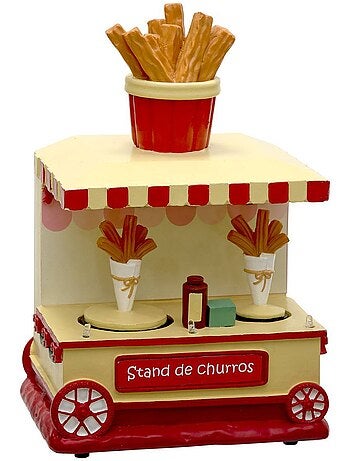 Village de noël lumineux stand de churros animé 7 led à piles