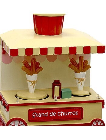 Village de noël lumineux stand de churros animé 7 led à piles