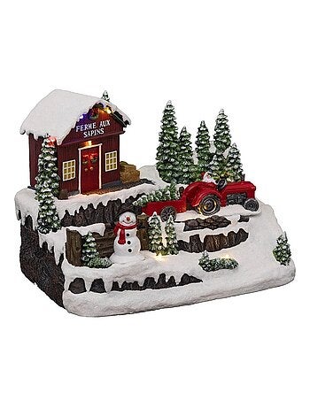 Village de Noël tracteur 10 LED