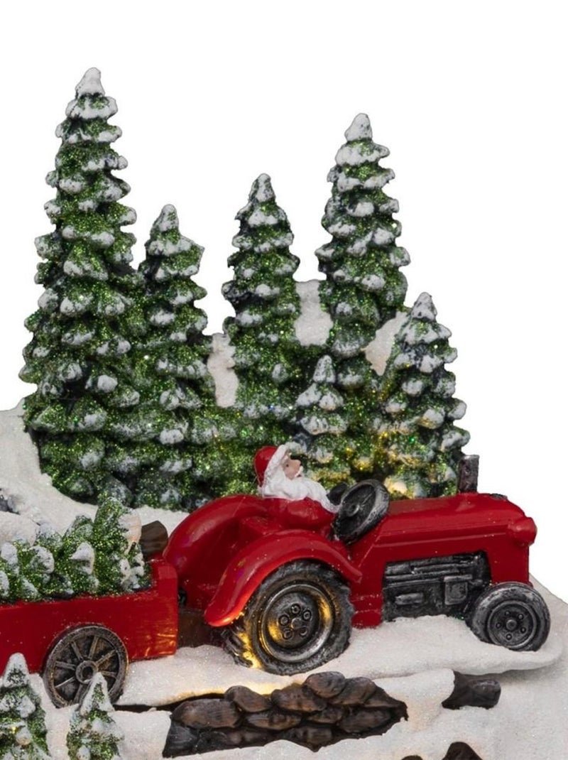 Village de Noël tracteur 10 LED Rouge - Kiabi