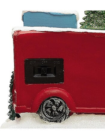 Village lumineux camion du père noël animé et musical 5 led à piles