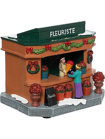 Village lumineux fleuriste 9 led h17,3 cm à mouvement myrk