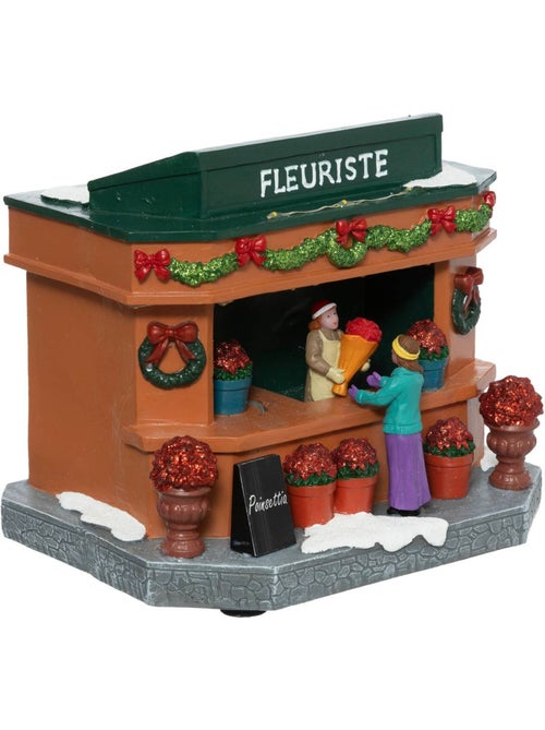 Village lumineux fleuriste 9 led h17,3 cm à mouvement myrk - Kiabi