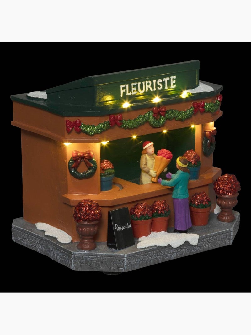 Village lumineux fleuriste 9 led h17,3 cm à mouvement myrk Multicolore - Kiabi