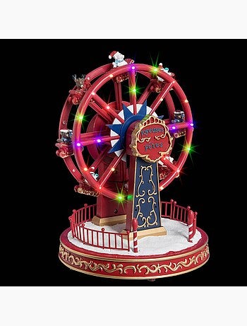 Village lumineux grande roue musical à mouvement 24 led