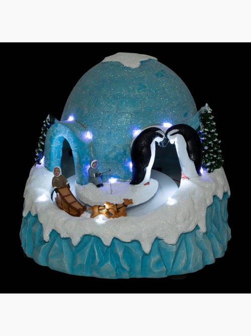 Village lumineux igloo 20 led h21 cm musical à mouvement bard - Kiabi