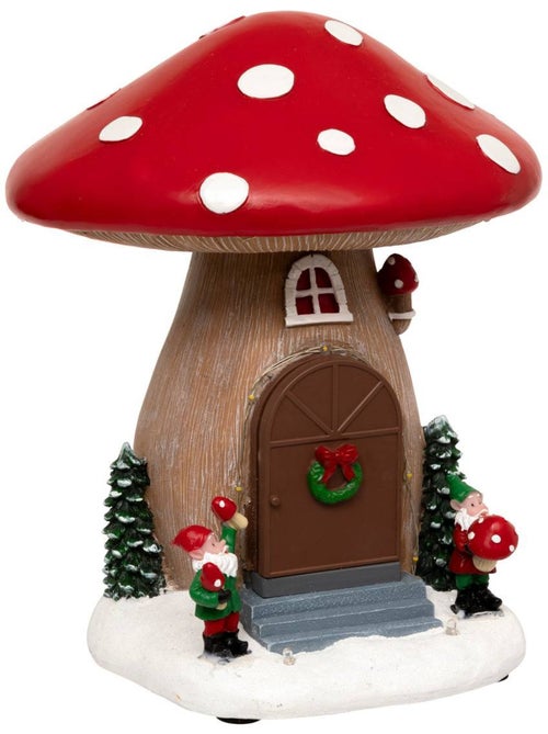 Village lumineux maison champignon 12 led musical avec mouvement svana - Kiabi