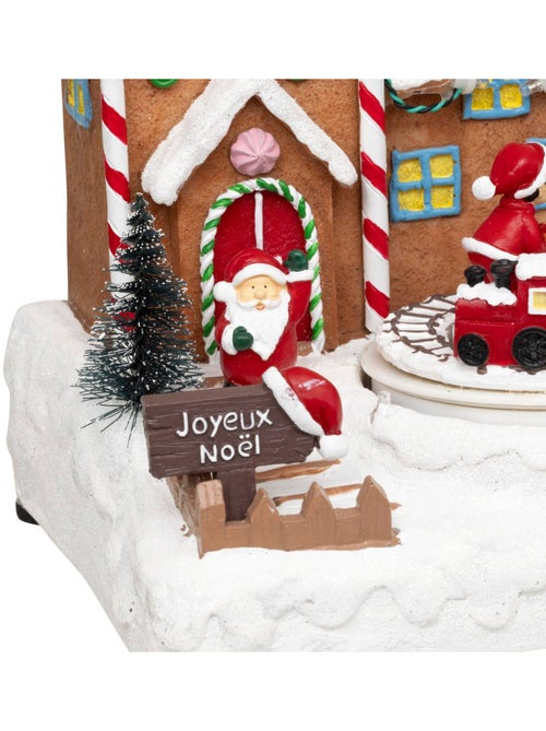 Village lumineux père noël bonhomme de neige train 11 led musical et avec mouvement kandy - Kiabi