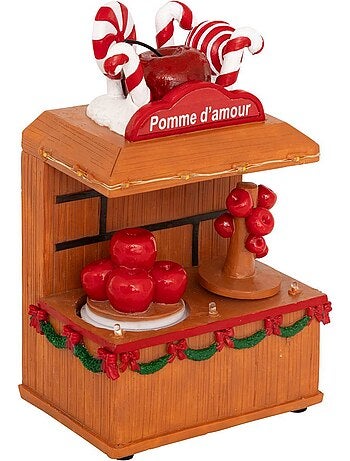 Village lumineux pomme d'amour 7 led multicolore musical avec mouvement lysvi