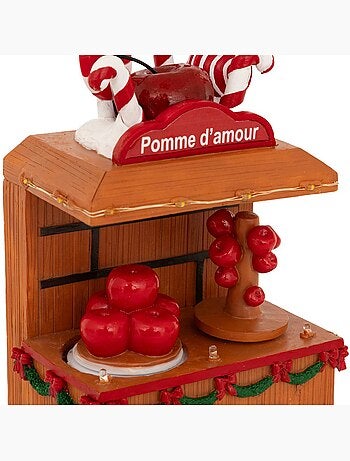 Village lumineux pomme d'amour 7 led multicolore musical avec mouvement lysvi